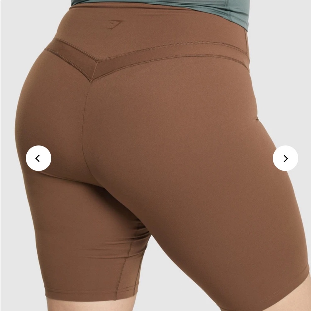 NEW Whitney Simmons Gymshark Dandelion Brown Cycling Shorts - Picture 5 of 6